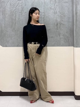 「アイテム（チノパンツ）」を使った、hitomiさん（レディース・160cm・20代）の夏コーディネート