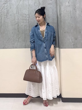 「アイテム（ボストンバッグ）」を使った、hitomiさん（レディース・160cm・20代）の夏コーディネート