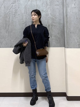 「アイテム（ブルゾン、グレー系）」を使った、hitomiさん（レディース・160cm）の秋コーディネート