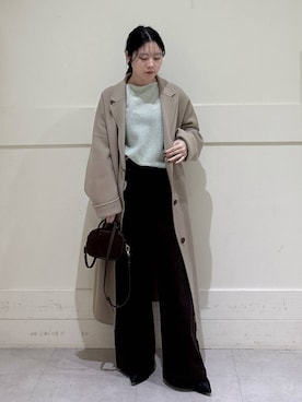 「リラックス」｜「アイテム（チェスターコート）」を使った、hitomiさん（レディース・160cm）の秋コーディネート