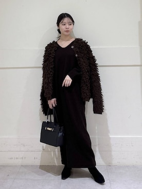 「リラックス」｜hitomiさん（レディース・160cm）の冬コーディネート