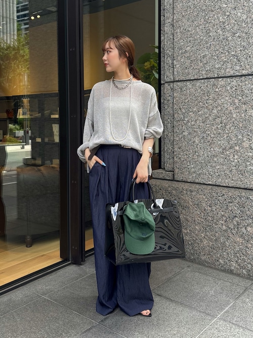 シャンブレータックワイドパンツ