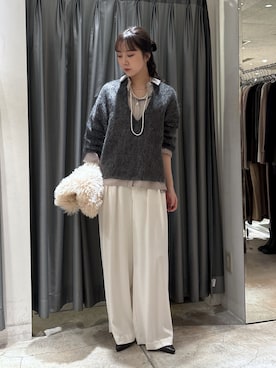 「アイテム（スラックス）」を使った、sayakaさん（レディース・163cm）の秋コーディネート