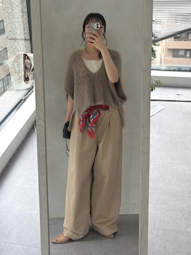 「DouDou（ドゥドゥ）のアイテム（パンツ）」を使った、doudousayakaさん（レディース・163cm）の秋コーディネート