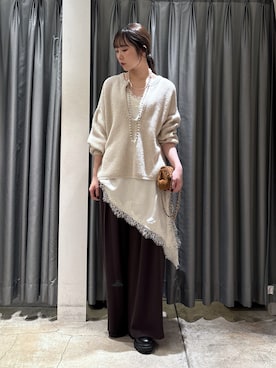 「アイテム（ネックレス）」を使った、sayakaさん（レディース・163cm）の秋コーディネート