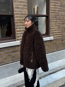 「アイテム（その他アウター、ブラウン系）」を使った、sayakaさん（レディース・163cm）の秋コーディネート