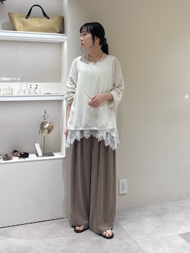 「アイテム（ニット/セーター）」を使った、doudousayakaさん（レディース・163cm）の春コーディネート