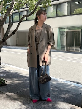 「アイテム（テーラードジャケット）」を使った、sayakaさん（レディース・163cm）の夏コーディネート