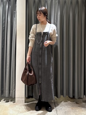 「アイテム（ネックレス）」を使った、sayakaさん（レディース・163cm）の秋コーディネート