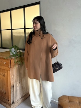 「アイテム（その他アウター、イエロー系）」を使った、sayakaさん（レディース・163cm）の秋コーディネート