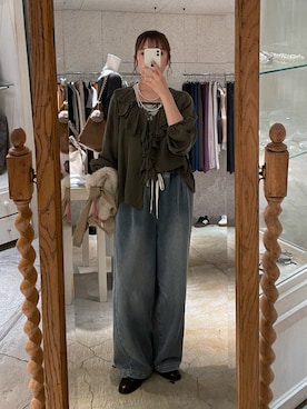 「アイテム（タンクトップ）」を使った、sayakaさん（レディース・163cm）の秋コーディネート