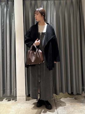 「アイテム（ネックレス）」を使った、sayakaさん（レディース・163cm）の秋コーディネート