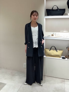 「DouDou（ドゥドゥ）のアイテム（スラックス）」を使った、doudousayakaさん（レディース・163cm）の春コーディネート