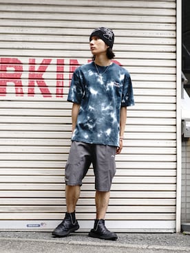 「MANASTASH（マナスタッシュ）のアイテム（Tシャツ/カットソー）」を使った、yusuke061019さん（メンズ・173cm）の春コーディネート