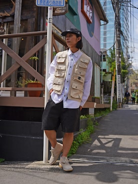 「MANASTASH（マナスタッシュ）のアイテム（帽子）」を使った、yusuke061019さん（メンズ・173cm）の春コーディネート