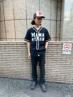 「真っ黒コーデ」｜yusuke061019さん（メンズ・173cm）の春コーディネート