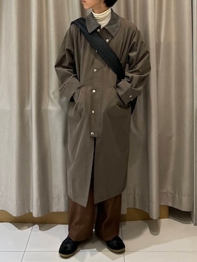 「アイテム（ステンカラーコート）」を使った、TAKEOさん（メンズ・172cm）の秋コーディネート