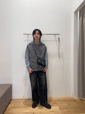 「KBF（ケイビーエフ）のアイテム」を使った、TAKEOさん（メンズ・172cm）の冬コーディネート