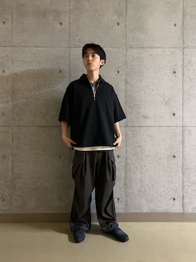 「SENSE OF PLACE by URBAN RESEARCH(センスオブプレイスバイアーバンリサーチ)の『洗濯可』ミックススキッパーニット(ニット/セーター、グレー系)」を使った、TAKEOさん(メンズ・172cm)の春コーディネート