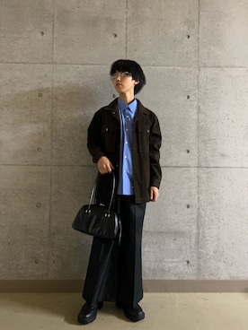 「アイテム（ボストンバッグ）」を使った、TAKEOさん（メンズ・172cm）の秋コーディネート