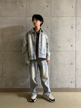 「アイテム（デニムジャケット）」を使った、TAKEOさん（メンズ・172cm）の秋コーディネート