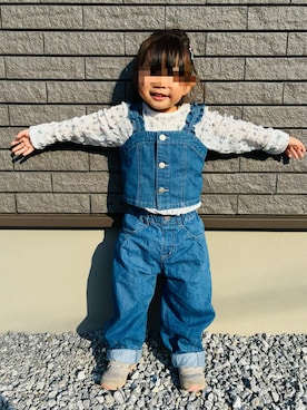 「EDWIN（エドウィン）のアイテム（パンツ）」を使った、yuyuyukiiiiさん（キッズ・80cm）の春コーディネート