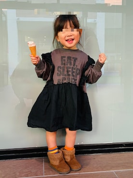 「アイテム（ワンピース/ドレス）」を使った、yuyuyukiiiiさん（キッズ・80cm）の秋コーディネート