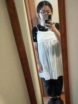 「しまむら（シマムラ）のアイテム（Camisole、ホワイト系）」を使った、tokoさん（レディース・155cm）の夏コーディネート