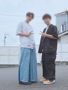 「VERSACE（ヴェルサーチ）のアイテム（トップス）」を使った、ky8813さん（メンズ・165cm）の夏コーディネート