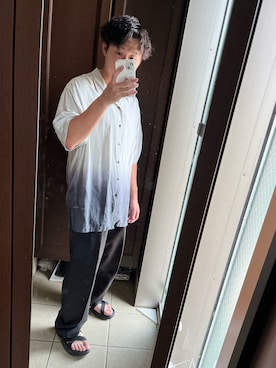 「JUNRED（ジュンレッド）のアイテム（サンダル）」を使った、ky8813さん（メンズ・165cm）の夏コーディネート