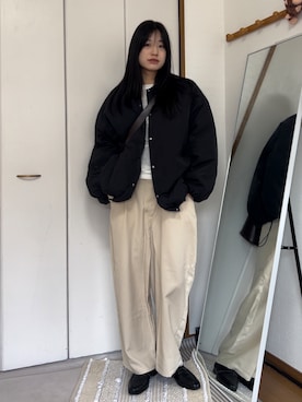 「アイテム（ダウンジャケット/コート）」を使った、chikazeさん（レディース・166cm・20代）の秋コーディネート