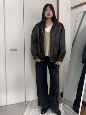 「アイテム（ブルゾン）」を使った、chikazeさん（レディース・166cm）の秋コーディネート