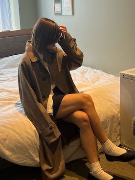 「ブラウンコーデ」｜「アイテム（トレンチコート）」を使った、chikazeさん（レディース・166cm）の秋コーディネート