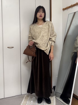 「Kastane（カスタネ）のアイテム（ニット/セーター）」を使った、chikazeさん（レディース・166cm）の秋コーディネート