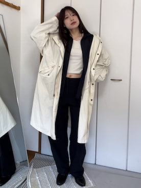 「アイテム（モッズコート）」を使った、chikazeさん（レディース・166cm）の春コーディネート