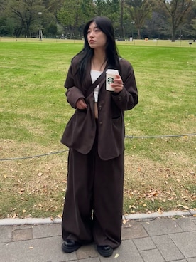 「アイテム（テーラードジャケット）」を使った、chikazeさん（レディース・166cm・20代）の秋コーディネート
