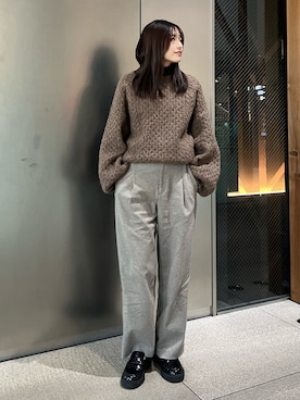 「アイテム（ローファー）」を使った、chikazeさん（レディース・166cm）の冬コーディネート