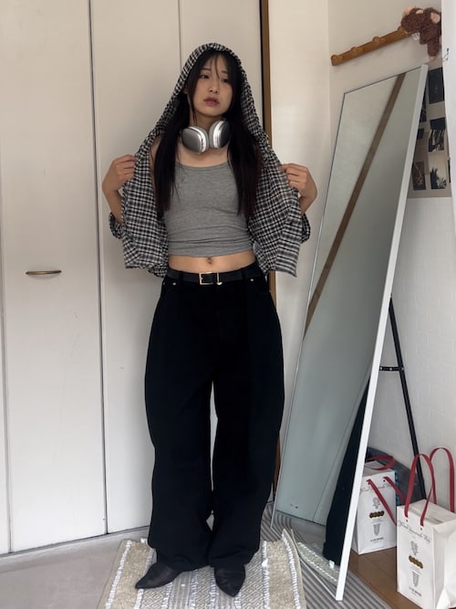 セール】[MADE] バックポイントカーブコットンワイドパンツ