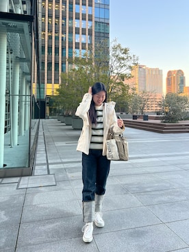 「ファッションの力を信じよう」｜「アイテム（マウンテンパーカー）」を使った、ユウナさん（レディース・155cm）の春コーディネート