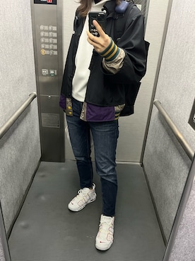「Champion（チャンピオン）のアイテム（ジャケット/アウター）」を使った、タヌキさん（レディース・164cm）の春コーディネート