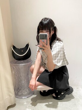 「スリット」｜「アイテム（キャミソール）」を使った、はのさん（レディース・153cm）の春コーディネート