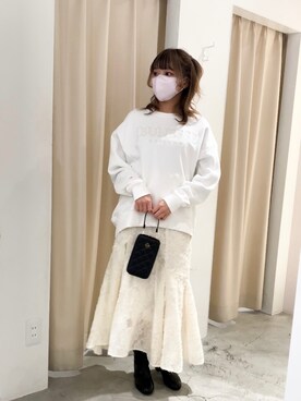 「nice claup」｜「アイテム（スウェット）」を使った、はのさん（レディース・152cm）の秋コーディネート