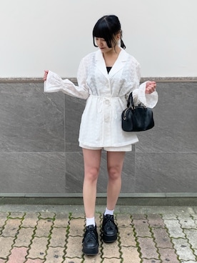 「韓国コーデ」｜「アイテム（キャミソール）」を使った、はのさん（レディース・153cm）の春コーディネート