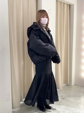 「153cm」｜「アイテム（ダウンジャケット/コート）」を使った、はのさん（レディース・153cm）の冬コーディネート