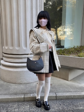 「one after another NICE CLAUP（ワンアフターアナザーナイスクラップ）のアイテム（その他アウター）」を使った、はのさん（レディース・153cm）の冬コーディネート