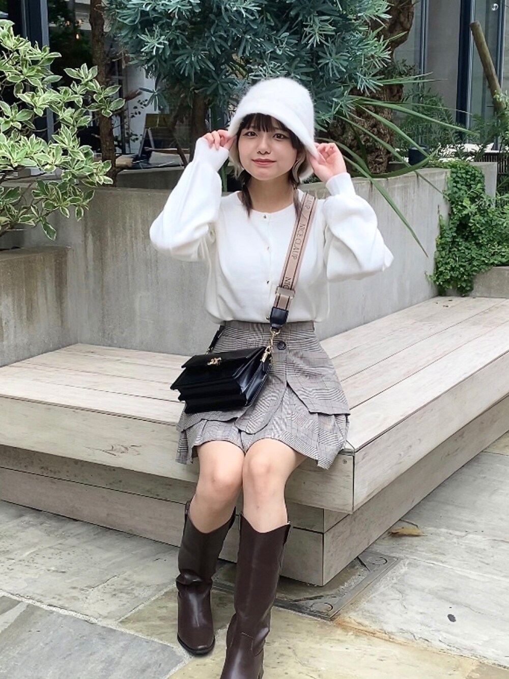 NICE CLAUPバイカーブーツ ダークブラウン ナイスクラップ NICE CLAUP レディース ブーツ ショートブーツ