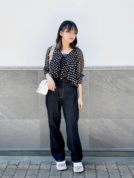 「one after another NICE CLAUP（ワンアフターアナザーナイスクラップ）のアイテム（その他シューズ）」を使った、はのさん（レディース・153cm）の夏コーディネート