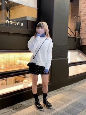 「nice claup」｜「アイテム（スウェット）」を使った、はのさん（レディース・152cm）の秋コーディネート