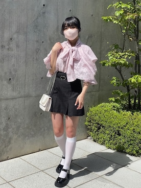 「ボウタイブラウス」｜はのさん（レディース・153cm）の春コーディネート