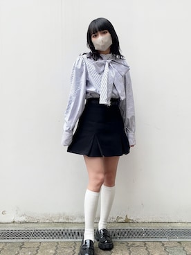「ボウタイブラウス」｜はのさん（レディース・153cm）の春コーディネート